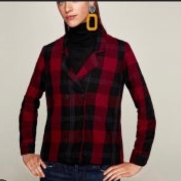 Zara Tops - Zara Plaid Double Breasted Shirt